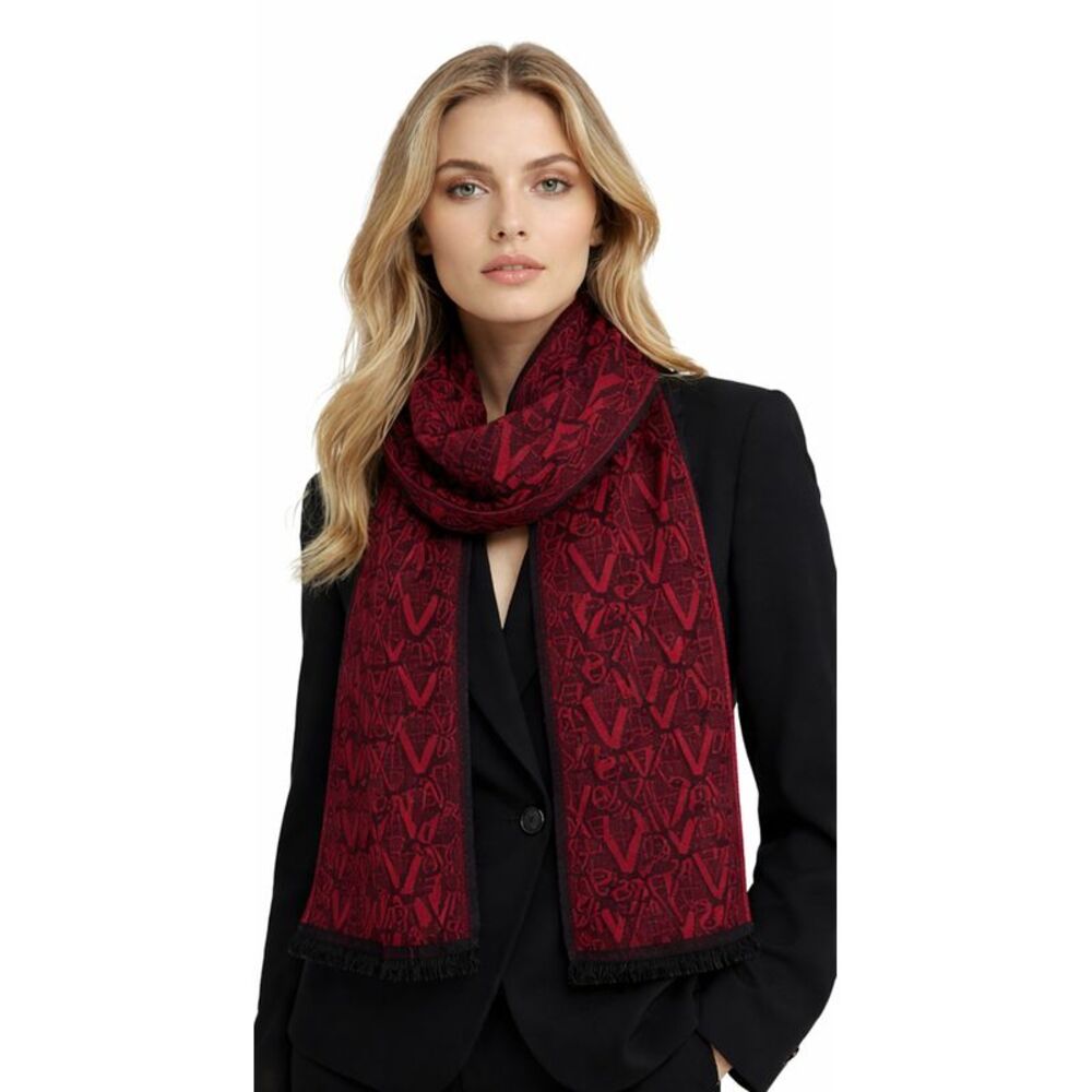 Versace Jeans Couture Gothic Signature Monochrome Blak Gold Knitted Mens Scarf
